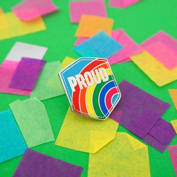 Proud Rainbow Enamel Pin - LGBTQ Pin - Proud Pin - Pride Hard Enamel Pin