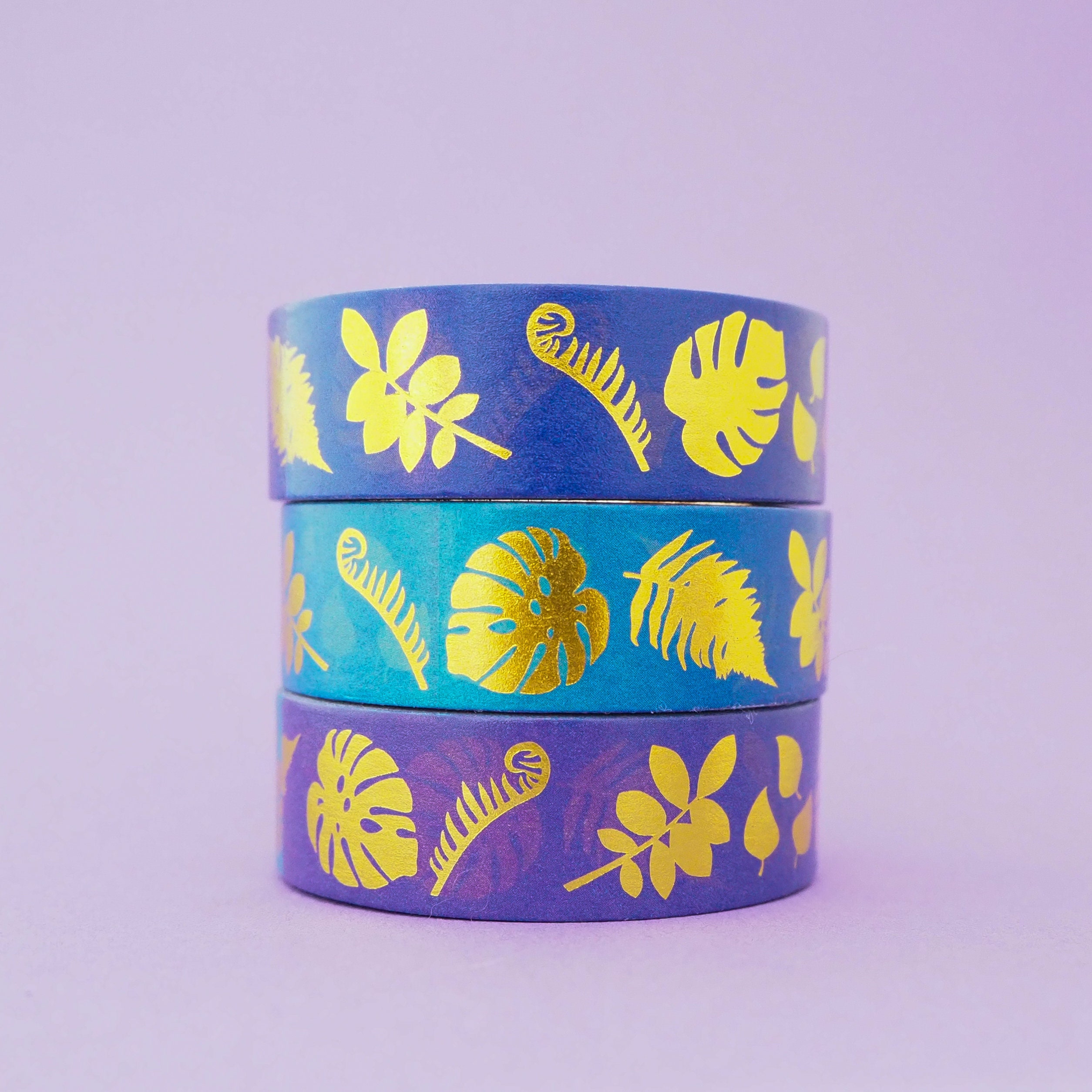 Plant Purple with Gold Foil Washi Tape
