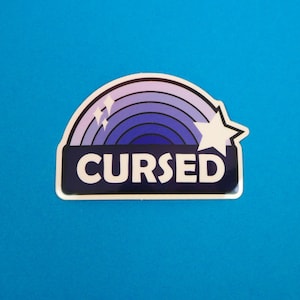 Cursed Vinyl Sticker - Blue Sticker
