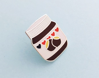 Nutella Enamel Pin Badge, Lapel Pin, Tie Pin - Chocolate Spread - Hazelnut Spread Badge