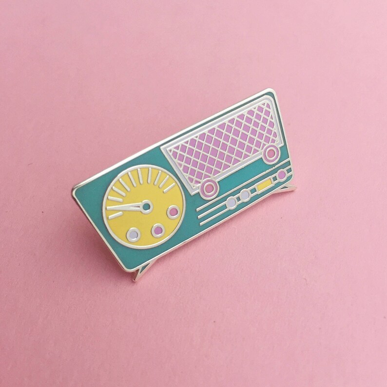 Retro Pastel Radio Enamel Pin Badge Lapel Pin Tie Pin Etsy