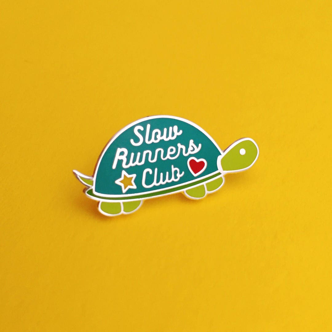 Slow Runners Club Enamel Pin Cute Tortoise Enamel Pin Etsy