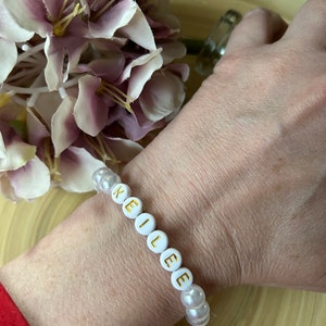 Bracelet Personalized Pearl bride Friendship name hen Friendship Bracelet gift for her customized bracelet bridesmaid gifts for women