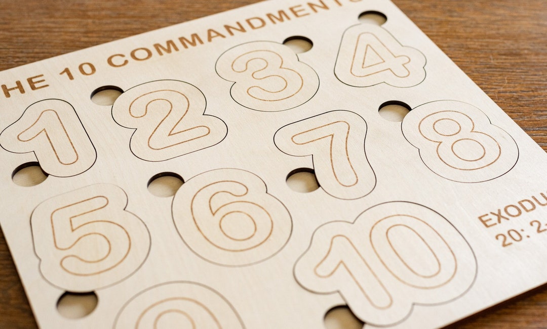 Bible Puzzle 10 Commandments Wooden Toddler Puzzles - Etsy