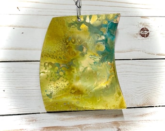 Replacement or enhancement Oxidized Sea foam impression on Brass Sheet Wind  Sail h 4 5/8 x w 4  inches