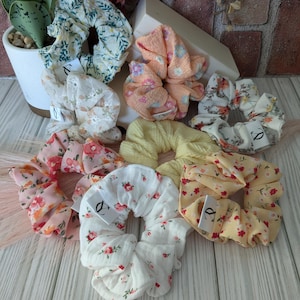 Fabric Scrunchie,Gift for her,Hair Scrunchies,Hair Accessories,Scrunchies,Hair Ties for Women, Waffle Scrunchie
