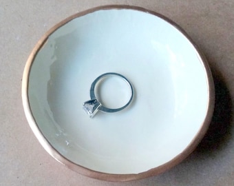 Ceramic Ring Bowl Trinket bowl OFF WHITE Gold edged   Wholesale  available