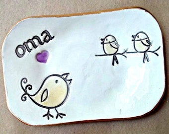 OMA Trinket  Dish 2 birdies  Mothers day   Wholesale  available