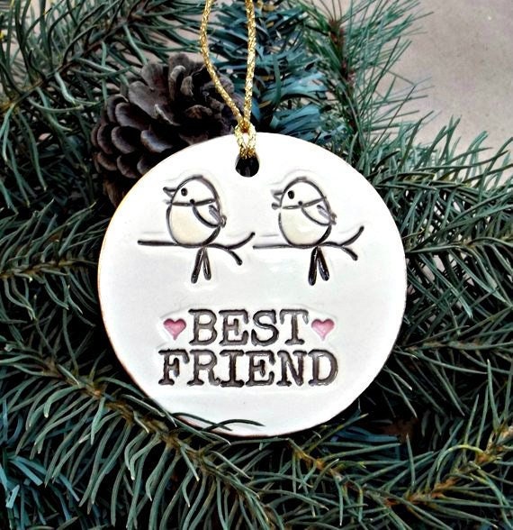 Best Friend Christmas Ornament Christmas Decoration Ceramic Etsy