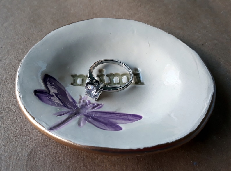 Ceramic MIMI Ring Holder Ring Bowl Ring Dish Trinket Dish edged in gold MIMI Mothers day Wholesale available