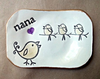 NANA Trinket  Dish 3 Birdies  Mothers day   Wholesale  available