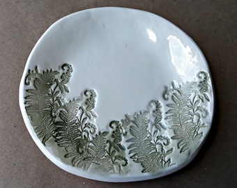 Ceramic Spoon Rest  Trinket Dish Soap Dish  Ferns  Wholesale  available