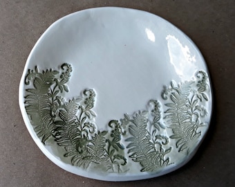 Ceramic Spoon Rest  Trinket Dish Soap Dish  Ferns  Wholesale  available