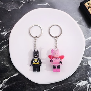 3D Fairy Superhero Mini Figure Keychain, Personalized Backpack Accessory, Gifts For Him, Keychain Accessories Batman+Fairy Batman