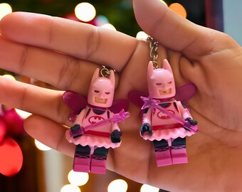 Personalized 3D Fairy Superhero Keychain - Mini Figure Backpack Charm, Unique Gift for Him