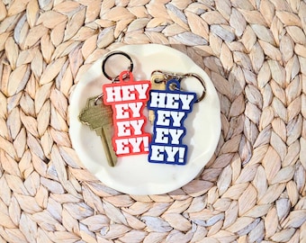 Llavero de Buffalo Football: Etiqueta o dije para bolso de fanático de Hey-Ey-Ey-Ey