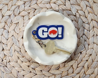 Llavero de fútbol de Buffalo: llavero o etiqueta para bolso Go Buffalo