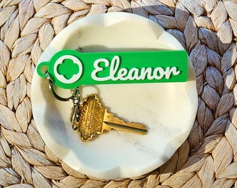 Personalized Scout Keychain: Custom Troop or Bridging Gift