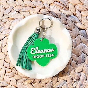 Scout Keychain or Bag Charm: Custom Name & Number | Personalized Bulk Keychains