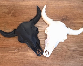 Decoración de pared con calavera de bisonte: Escultura rústica de búfalo