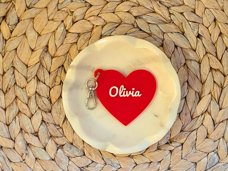 Bulk Personalized Class Valentines | Heart Keychains for Backpacks in ...