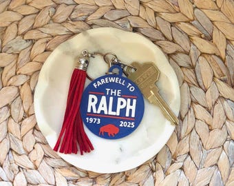 Llavero de despedida del estadio Ralph Wilson/Fútbol de Buffalo - Azul y blanco