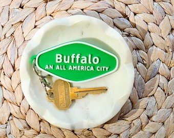 Buffalo NY Green Sign Keychain: All America City Souvenir