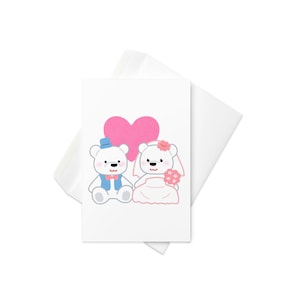 Cartão de casamento coreano fofo de 4" x 6"