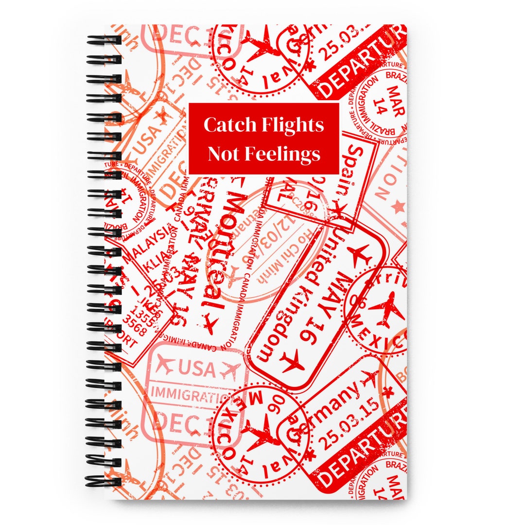 Catch Flights Not Feelings Travel Spiral Dotted Notebook - Etsy