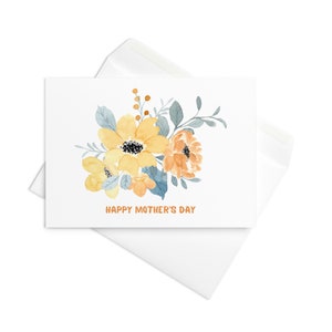 Belle carte florale simple pour la fête des mères + enveloppe