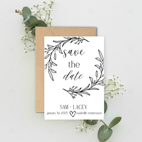 save the date | minimalist | electronic save the date | instantly edit + download