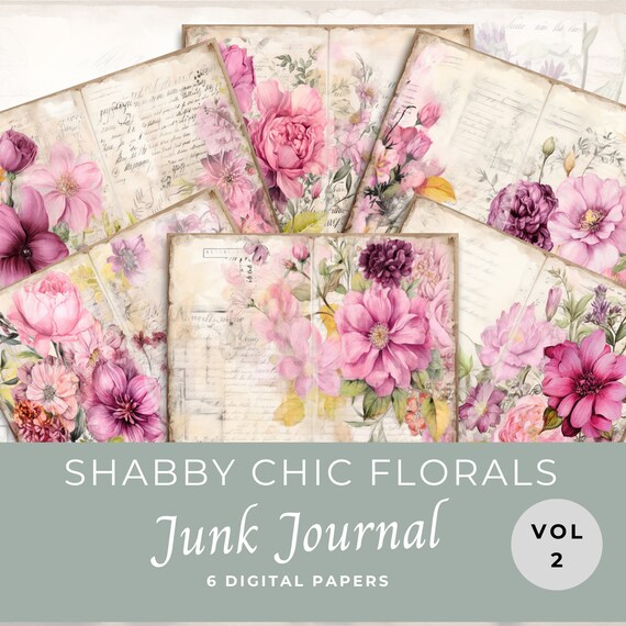 Buy Shabby Chic Floral Junk Journal Papers Vol 2, Scrapbook