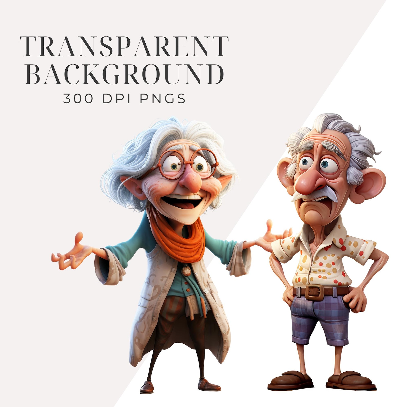 Quirky Old People Clipart Pack INSTANT DOWNLOAD Fun and Whimsical ...