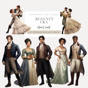 Clipart dell'era Regency DOWNLOAD IMMEDIATO Immagini romantiche e design ispirati a Jane Austen per scrapbooking digitale, matrimoni, decorazioni e inviti