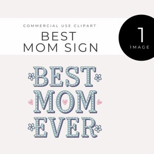 Beste moeder ooit clipart, instant download, Moederdag afdrukbare afbeelding voor voor kaarten, scrapbooking, cadeaus en doe-het-zelf ambachten, hart, bloem