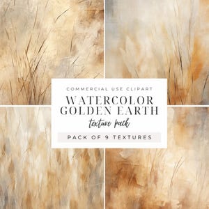 Golden Earth Watercolor Texture INSTANT DOWNLOAD Warm Earth-Tone Abstract Backgrounds for Digital Papers, Crafts, Invites & Autumn Designs