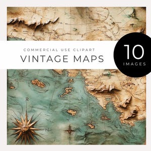 Imágenes prediseñadas de mapas antiguos, descarga instantánea, mapas del mundo antiguos, cartas náuticas y diseños del Viejo Mundo para scrapbooking, invitaciones, manualidades y proyectos.