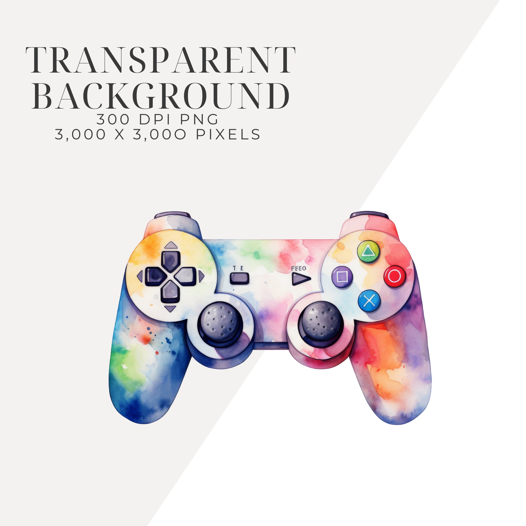 Game Controller Clipart Digital Download High Quality Watercolor Gamer ...