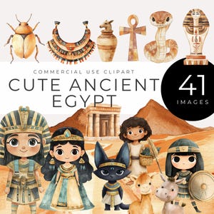 Antikes Ägypten Clipart, SOFORTIGER DOWNLOAD Pharaonen, Pyramiden, Sphinx, Anubis, ägyptische Symbole, Kinder, Printable, Kinderzimmer, Scrapbook
