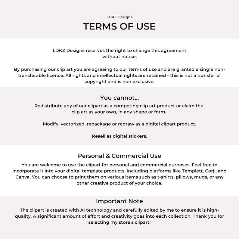 May include: Terms of use for digital clipart. You cannot redistribute, modify, or resell the clipart as a digital product. You can use the clipart for personal and commercial purposes, including printing on t-shirts, pillows, mugs, and other creative products.