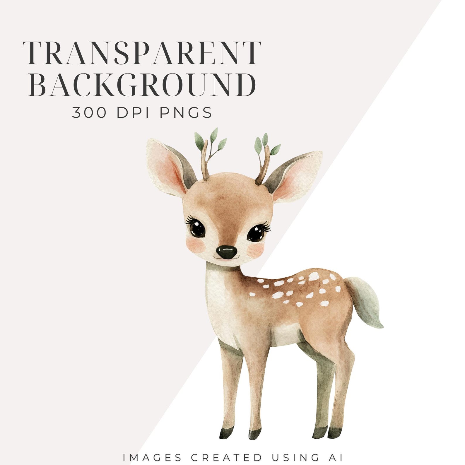 Cute Watercolor Animal Clipart, Instant Download, Adorable Baby Animals ...