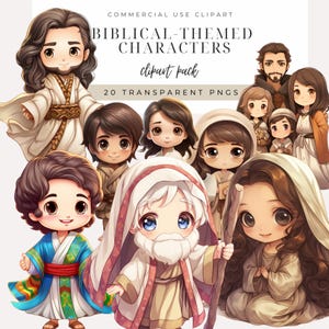 Biblische Figuren Clipart SOFORTIGER DOWNLOAD Sonntagsschule Christentum Grafiken, Biblische Geschichten, Religiöses Design, Urlaub Bibelschule