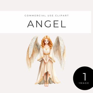 Clipart ange aquarelle, téléchargement immédiat, ange blonde avec des ailes, art de la foi chrétienne, fond Transparent, conception religieuse spirituelle