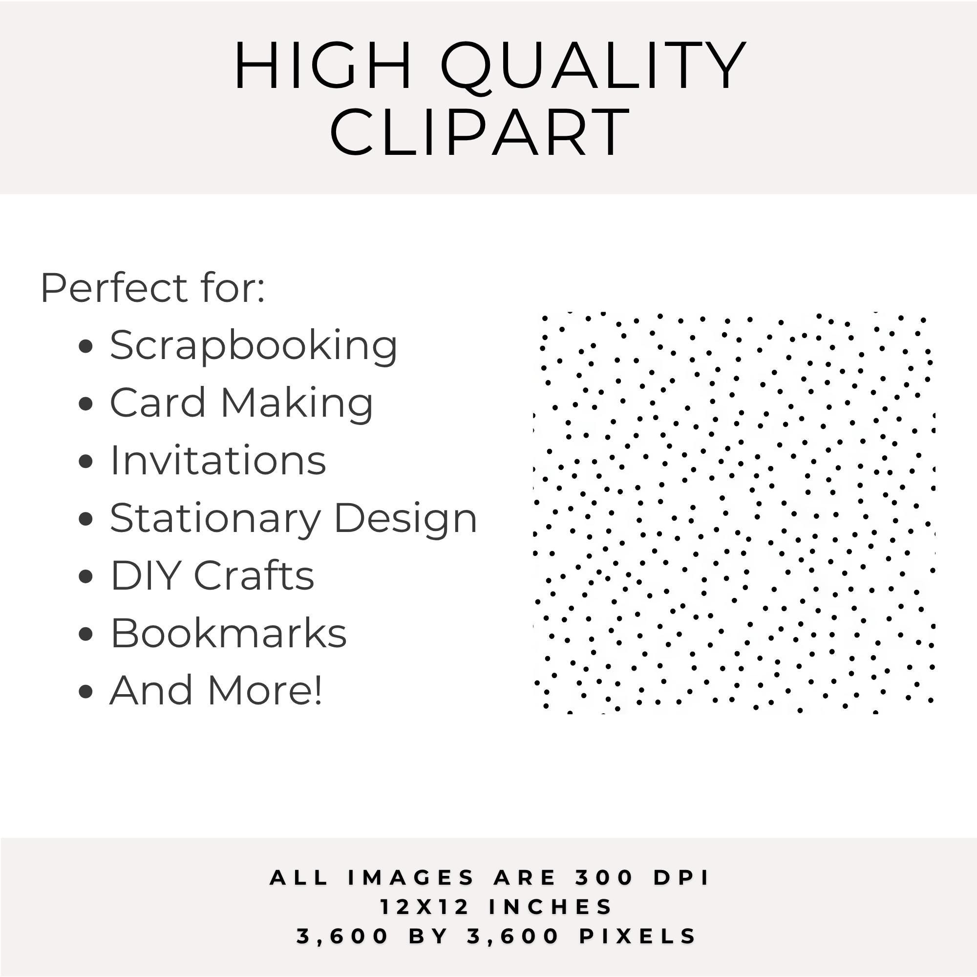 Seamless Black and White Polka Dot Digital Papers, Instant