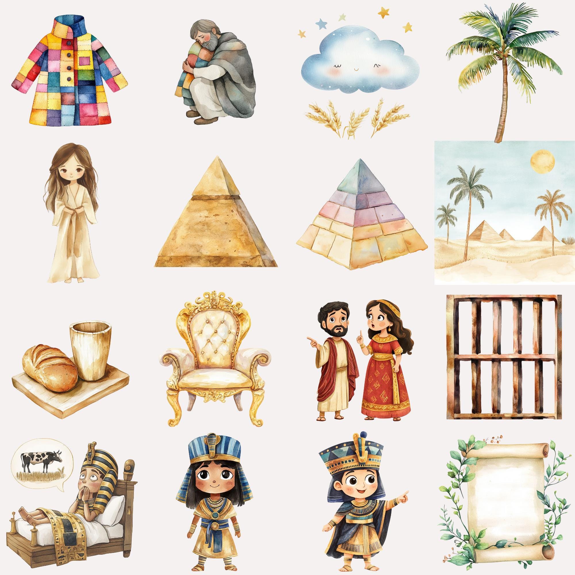 Joseph and the Coat of Many Colors Clipart, Instant Download, Bible ...