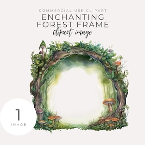 Enchanted forest frame clip art INSTANT DOWNLOAD Elf Forest, magische natuur graphics voor uitnodigingen, ongewenste tijdschriften, ambachten, scrapbooking