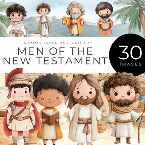 Biblische Figuren Clipart DIGITAL DOWNLOAD Aquarell Männer des Neuen Testaments, der Religionspädagogik, der Sonntagsschule, christlich, spirituell