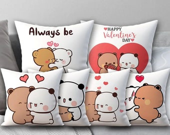 Bubu Dudu Pillow Cover Birthday Wedding Gifts 45x45 Cushions Covers Dakimakura Throw Pillows Square Pillowcase Cute