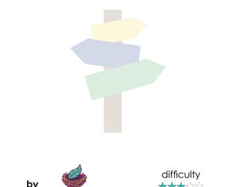 Sign - Digital PDF PAPER Pattern - Foundation Paper Piecing Quilt Block