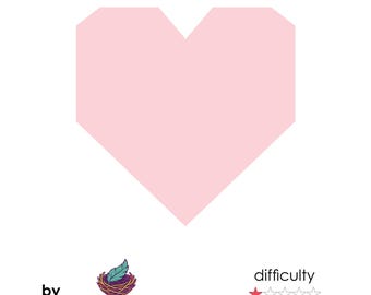 Heart - Digital PDF PAPER Pattern - Foundation Paper Piecing Quilt Block